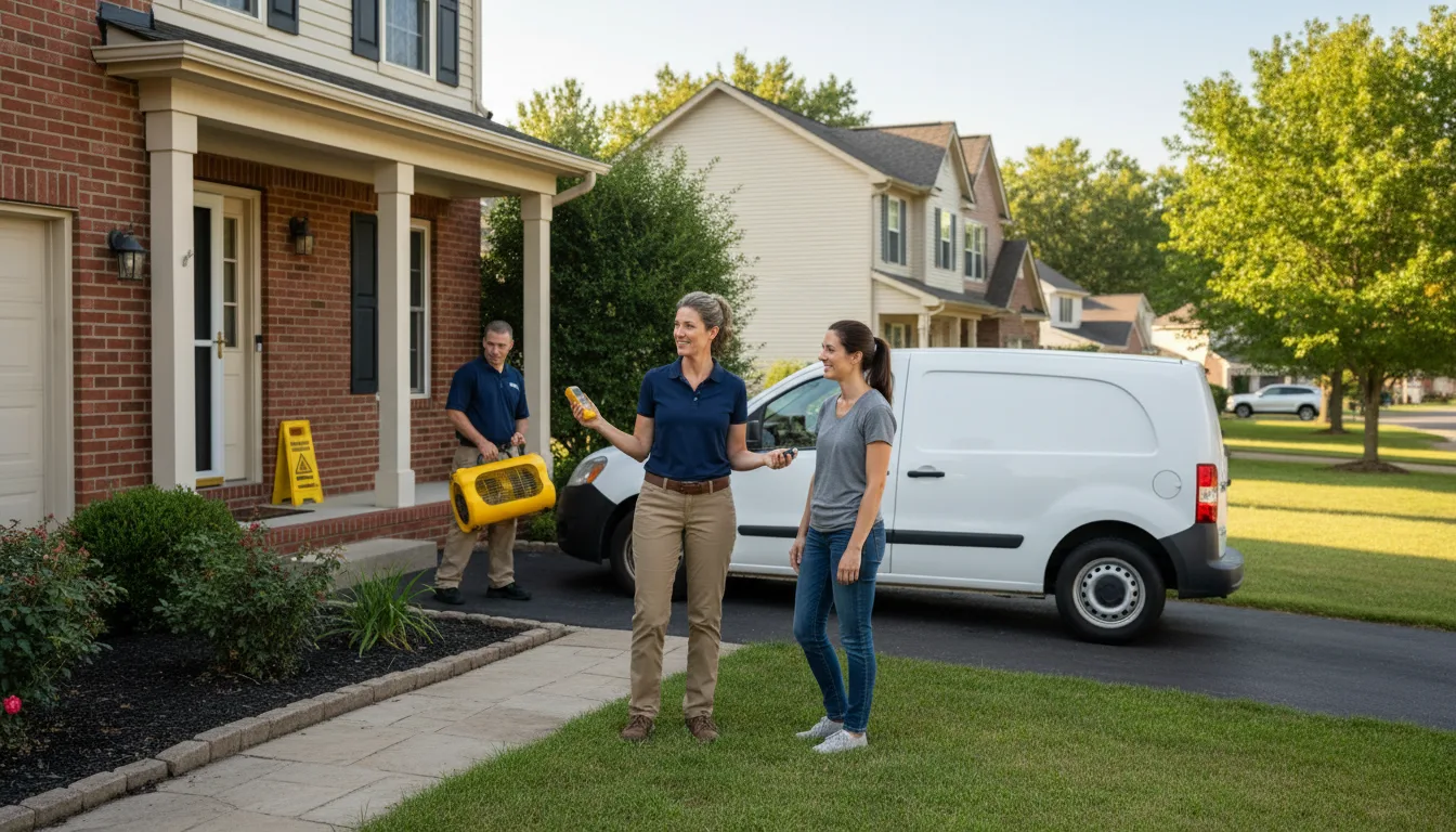 Residential water damage restoration in Pierron, IL
